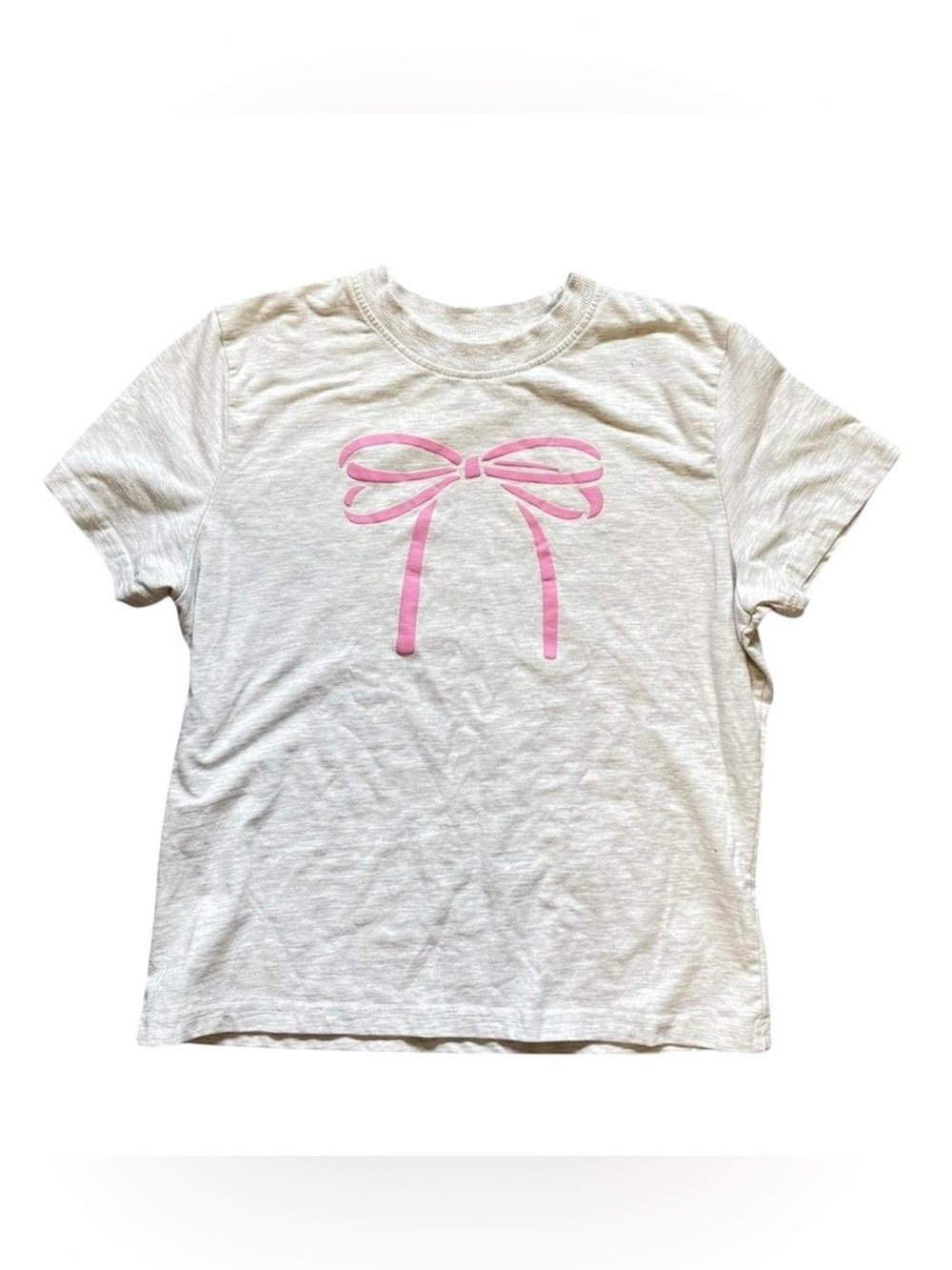 Daisy White Tee with Pink Bow Graphic
